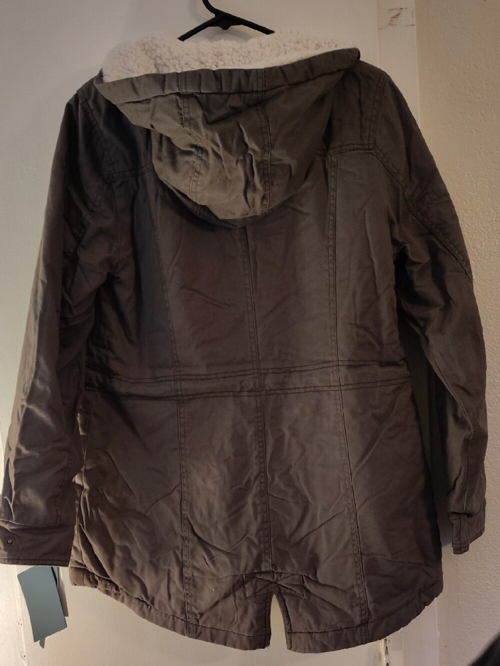Shebby Sherpa-Lined Olive Utility Parka Jacket - Picture 5 of 8
